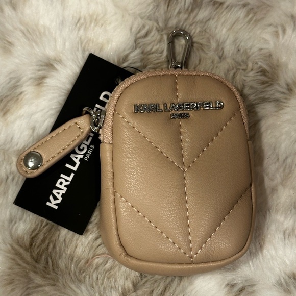 Karl Lagerfeld Quilted Keychain Pouch NWT - Picture 1 of 3